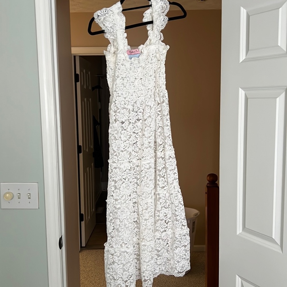 Hill House White Lace Midi Dress